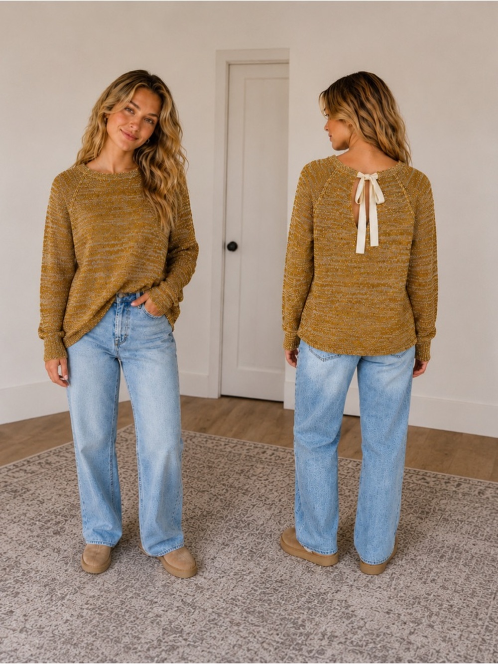 T2 Love Women's Golden Knit Sweater